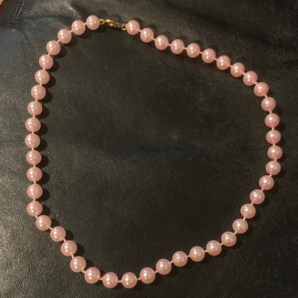 Vintage Pink Faux Pearl Necklace
